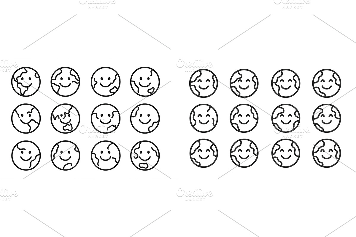 Various smiling Earth illustrations, an Illustration by ZinetroN