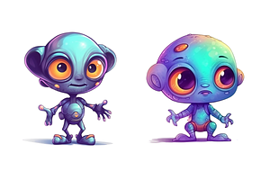 Cute Alien Clipart Bundle