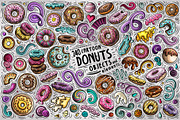 Donuts Cartoon Vector Objects Set, an Object Graphic by BALABOLKA (Thumbnail 1 of 4)