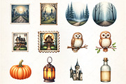 Vintage Halloween Postage Stamp Clip, an Illustration by CrexoraLab (Thumbnail 5 of 5)