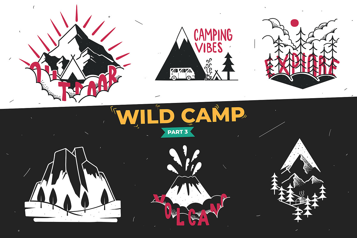 Camping Badges Part III, a Branding & Logo Template by 2dvillShop (Photo 1 of 5)