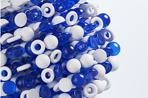 Blue and white geometric 3d shapes, a Background Graphic by Marozhkastudio