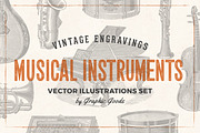 Musical Instruments Engravings Set, an Illustration by Graphic Goods (Thumbnail 1 of 9)