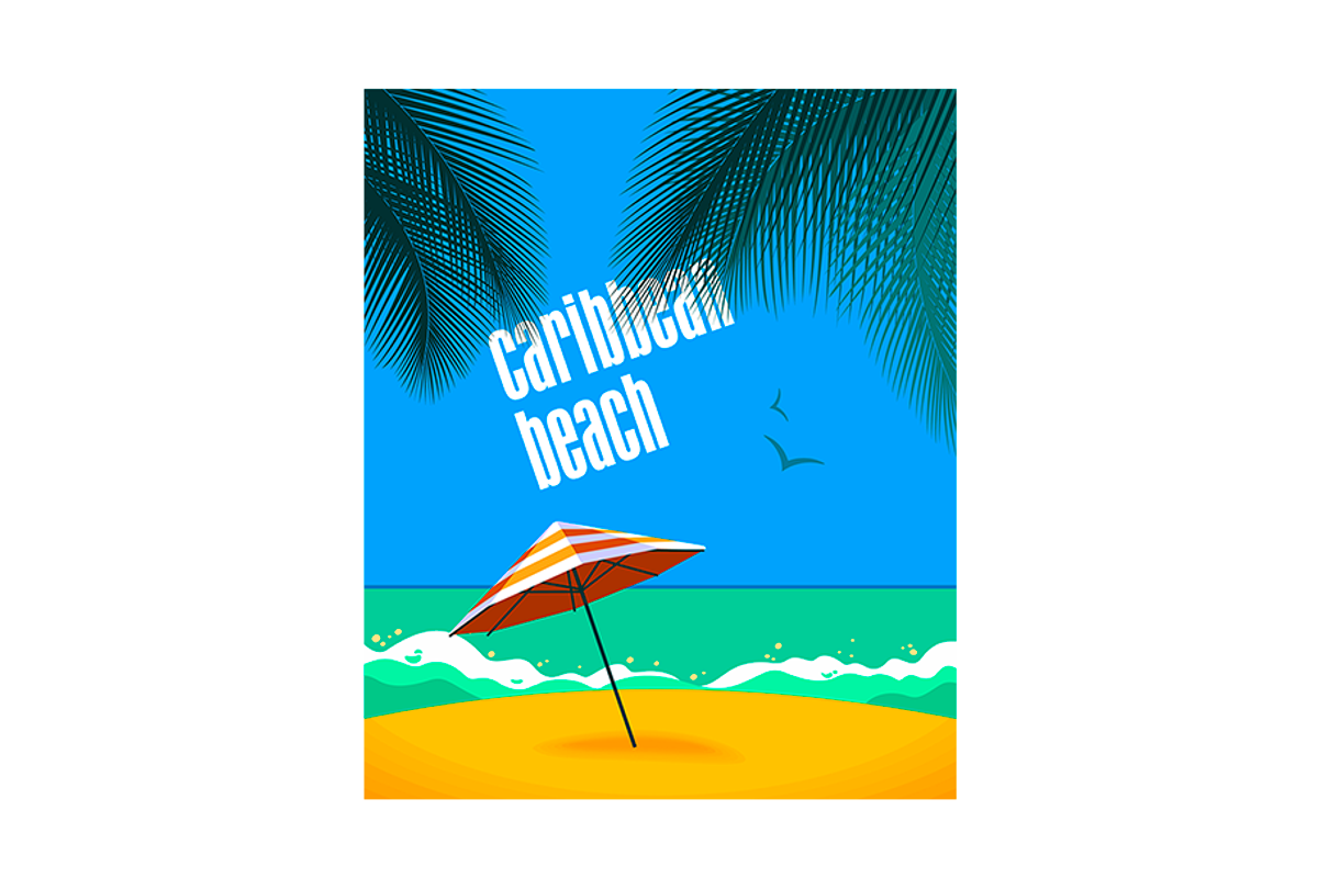 Caribbean Beach, a Seasonal Illustration by JulioEchandia