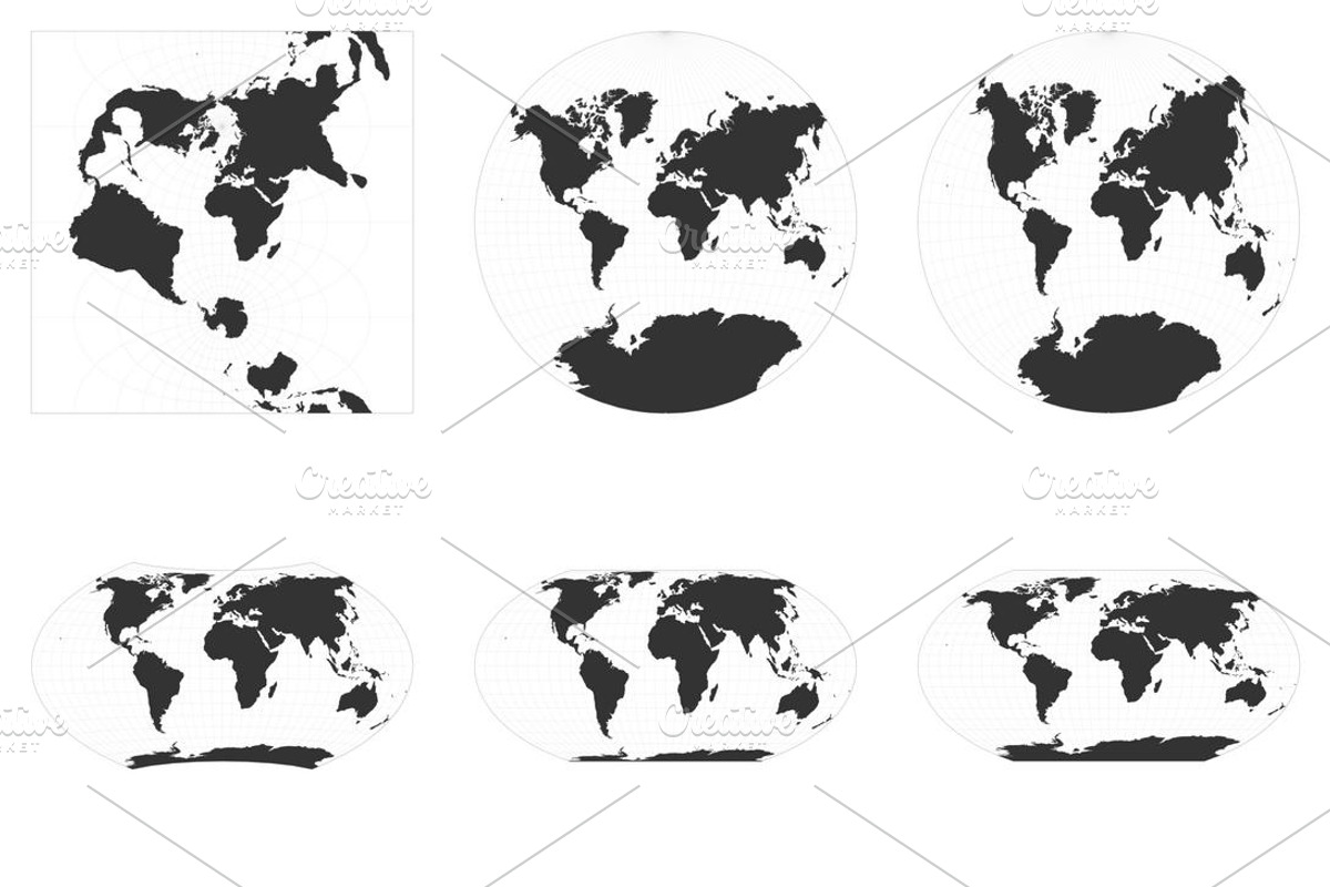 100 World Projections Vector Set, an Education Illustration by Eugene Ga (Photo 7 of 7)