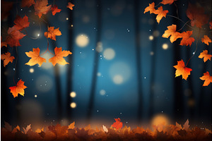 Rustic Festive Autumn Leaves Banner