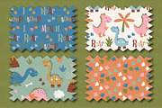 Dino Buddies clipart & paper set, an Animal Illustration by Poppymoondesign (Thumbnail 4 of 5)