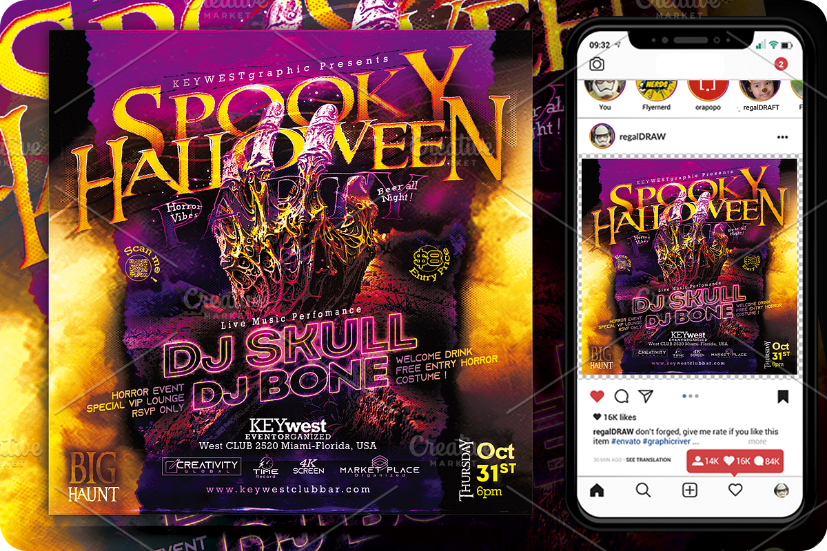 Halloween Event Party Flyer, a Flyer Template by regalDRAW (Photo 2 of 5)