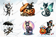 Skeleton Black Cat Clipart, a Graphic by designcity5 (Thumbnail 2 of 5)
