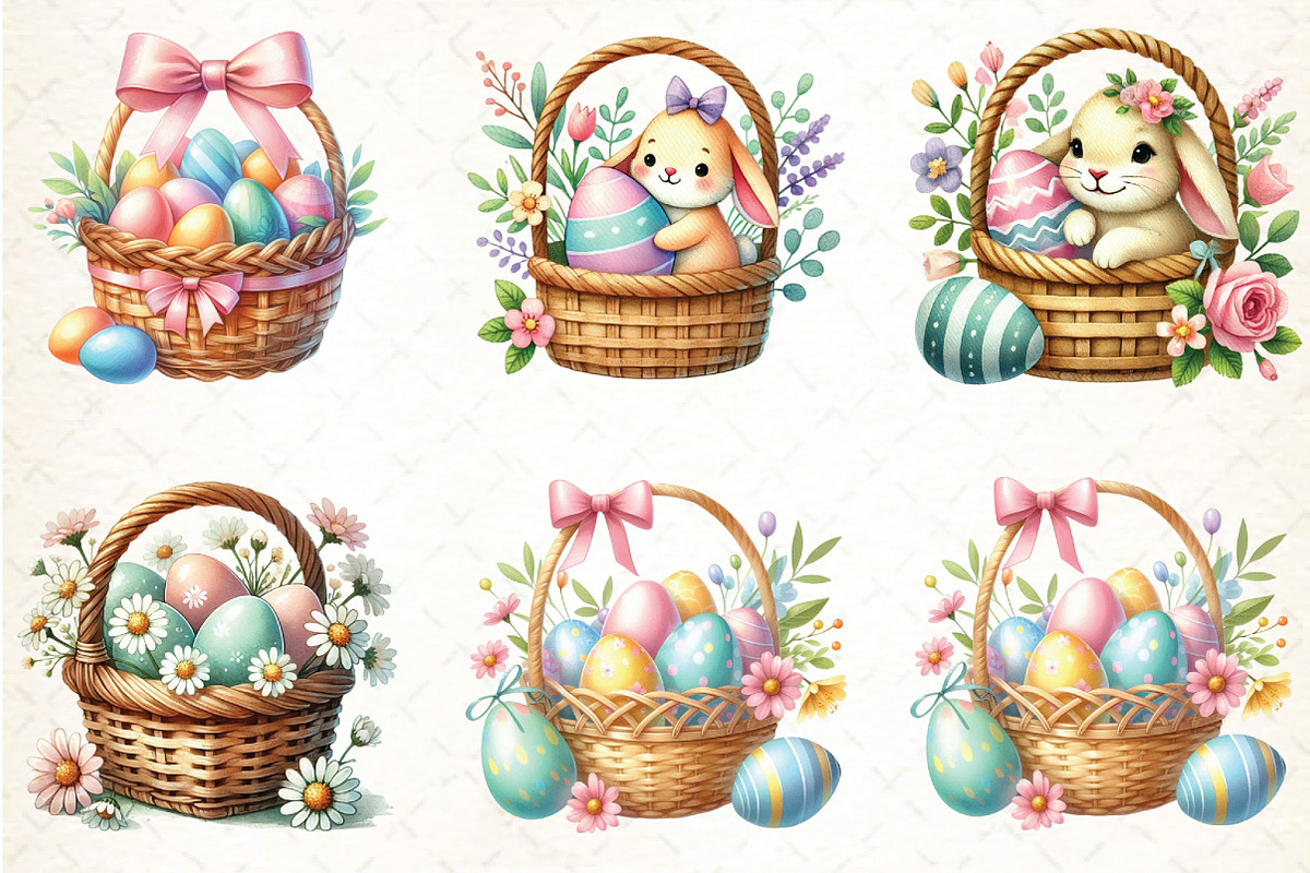 Easter Egg Basket Sublimation PNG, an Illustration by DreamCafeArt (Photo 2 of 5)
