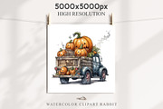 Halloween Truck With Pumpkin Clipart, a Seasonal Illustration by Rabbit Heart (Thumbnail 8 of 10)