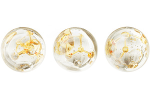 3D transparent bubbles set with gold