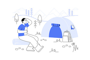 Camping site isolated cartoon vector, a Person Illustration by Visual Generation