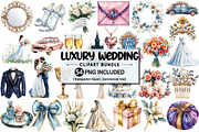 Luxury Wedding Clipart Bundle, an Illustration by Pixels.Craft (Thumbnail 1 of 7)