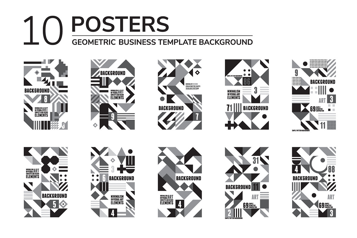 20 GEOMETRIC POSTERS & 70 SHAPES, a Pattern Graphic by Vanzyst (Photo 3 of 7)