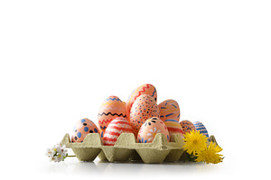 Colorful Hand Painted Easter Eggs in Carton, a Holiday Photo by Davizro's Market