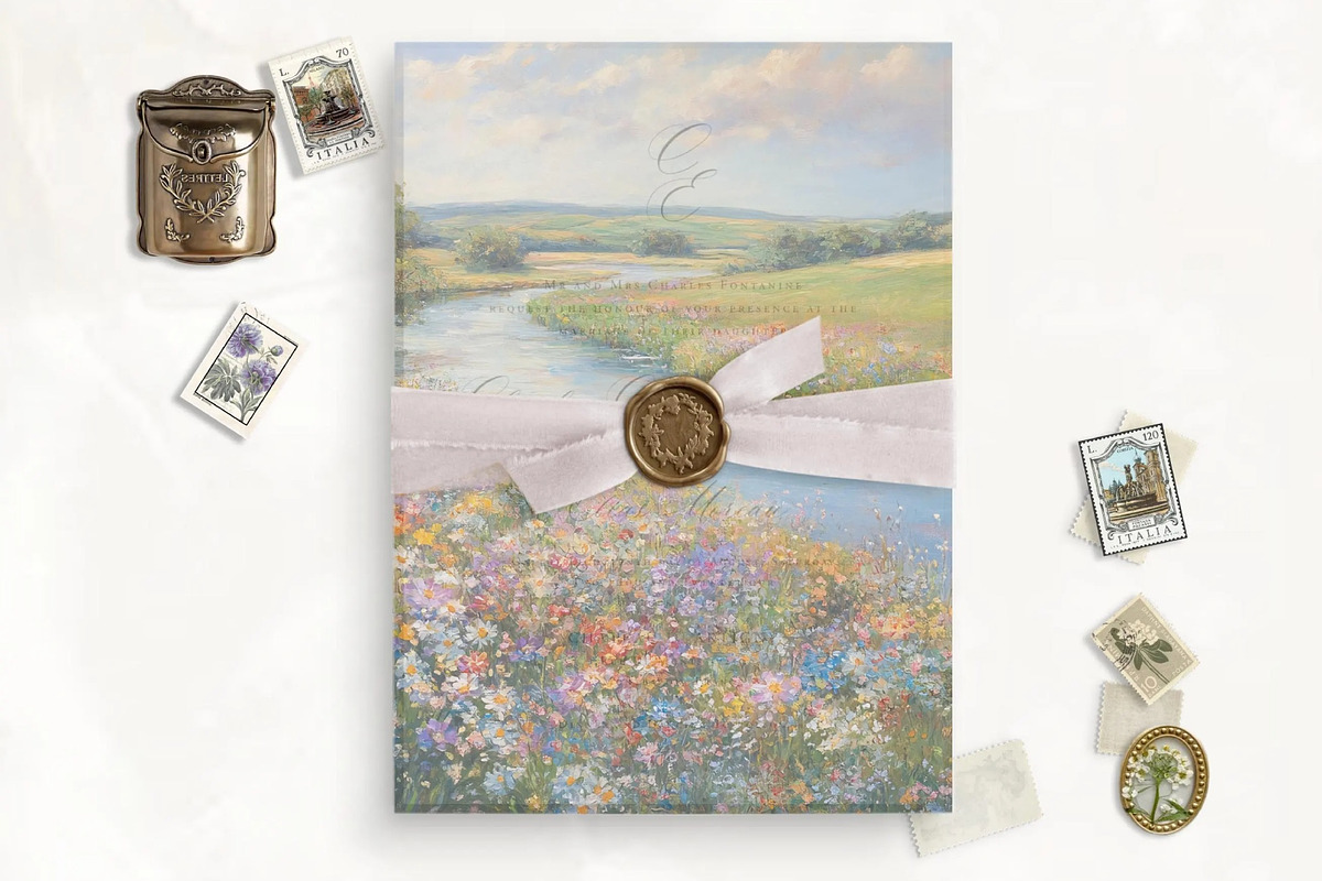 Summer Meadow Vellum Overlay, a Stationery Template by SilverJoyAtelier (Photo 1 of 2)