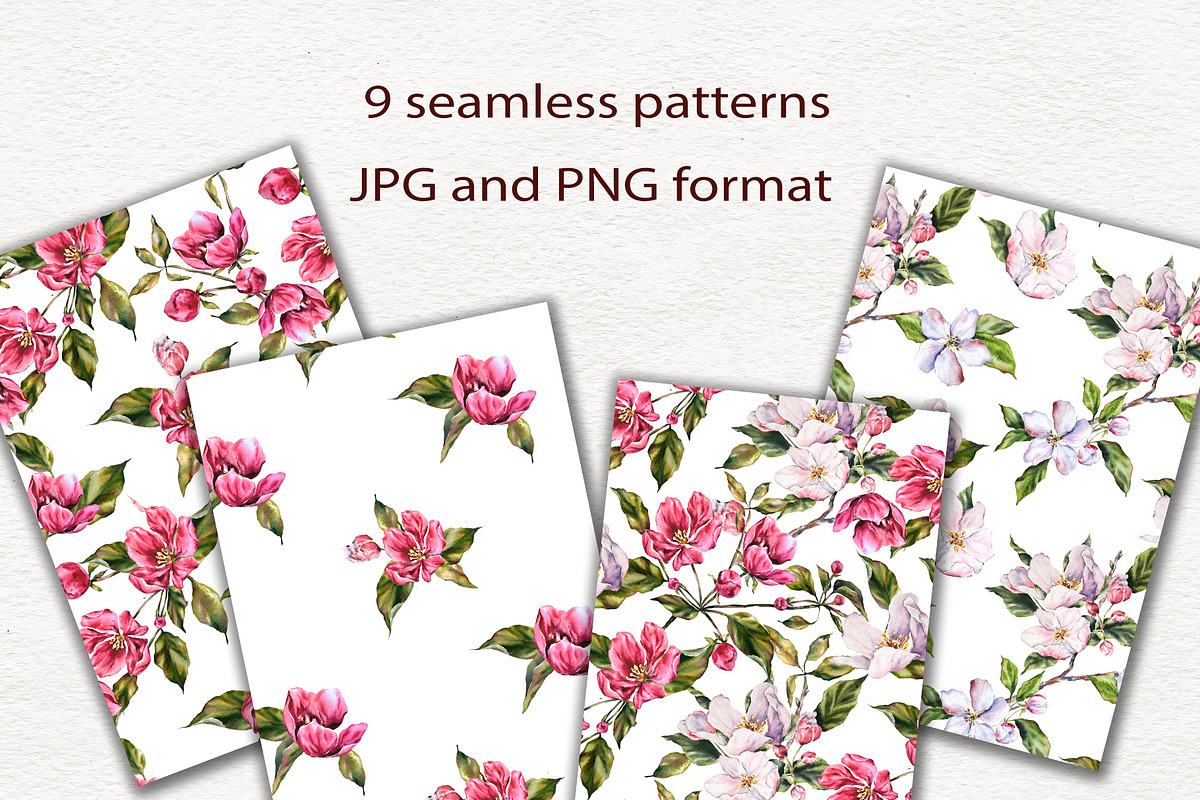 Apple tree flowers watercolor set, a Decorative Illustration by Lidia's watercolor world (Photo 7 of 9)