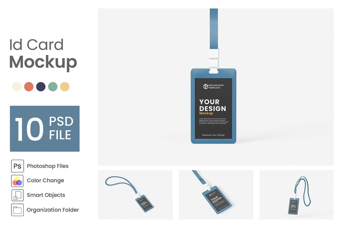 Lanyard / ID Card Holder MockUp PSD, a Merchandise Mockup by Akrinity Digital (Photo 3 of 8)