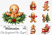 Cute Christmas Gingerbread Man Clipa, an Illustration by CrexoraLab (Thumbnail 1 of 5)