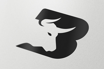 Letter B with Bull Head Design
