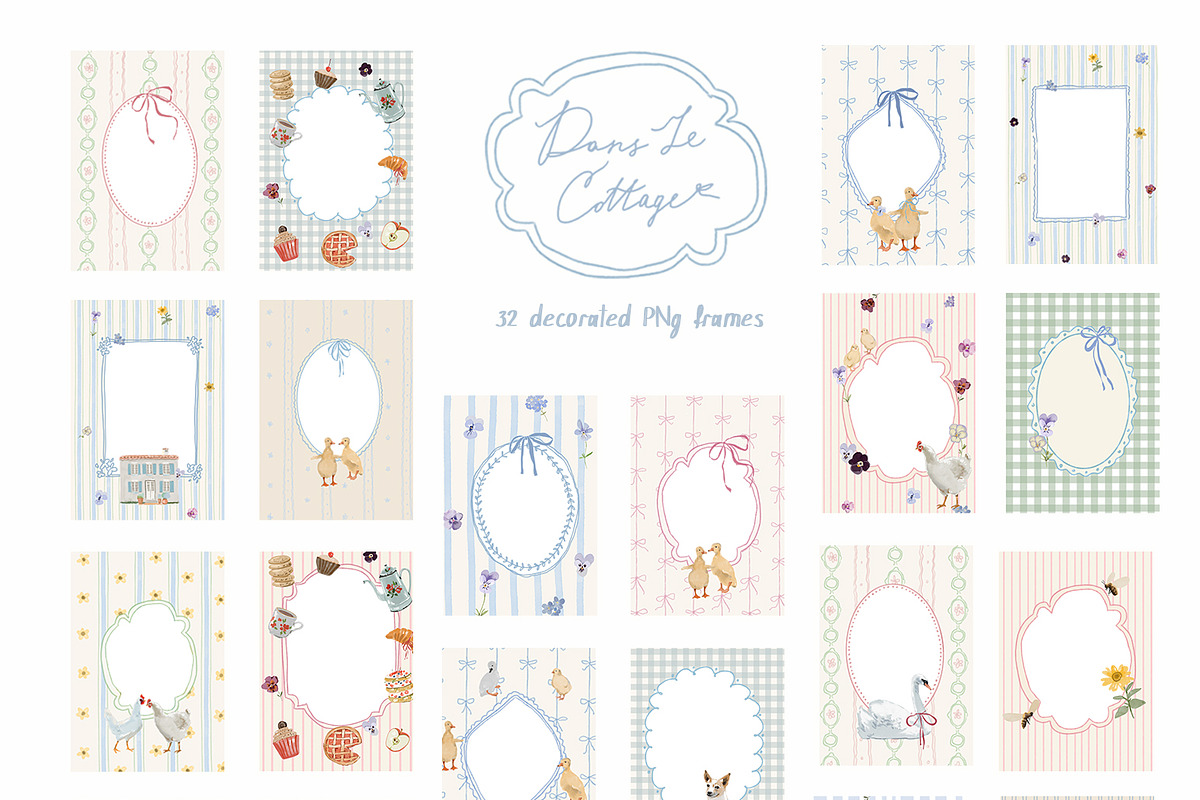 Cottagecore Clipart Frames Posters, a Decorative Illustration by whiteheartdesign (Photo 3 of 21)