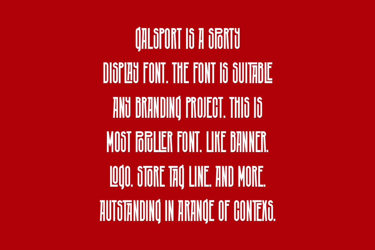 Galsport - Sporty Font, a Sans Serif Font by QR Design Studio (Photo 4 of 7)