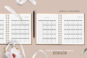 Monthly Planner Two Page Spread