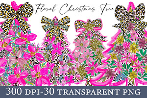 Floral Christmas Tree clipart, an Illustration by Designworld