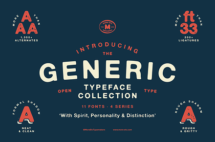 Generic Typeface Collection, a Sans Serif Font by More Etc. Studios