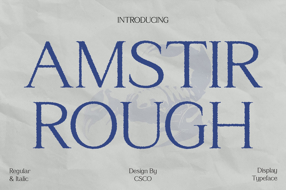 Amstir Rough, a Serif Font by Craft Supply Co. (Photo 1 of 8)