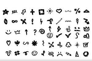 Geometric Shapes Hand Drawn Icons Se, a Templates & Theme by studiogstock