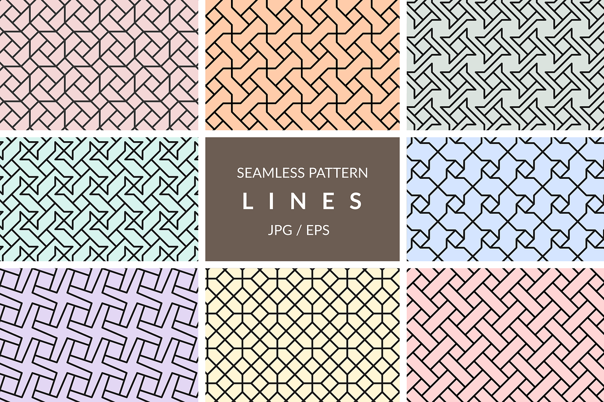 Seamless line pattern vectors, a Pattern Graphic by Neopat (Photo 1 of 9)