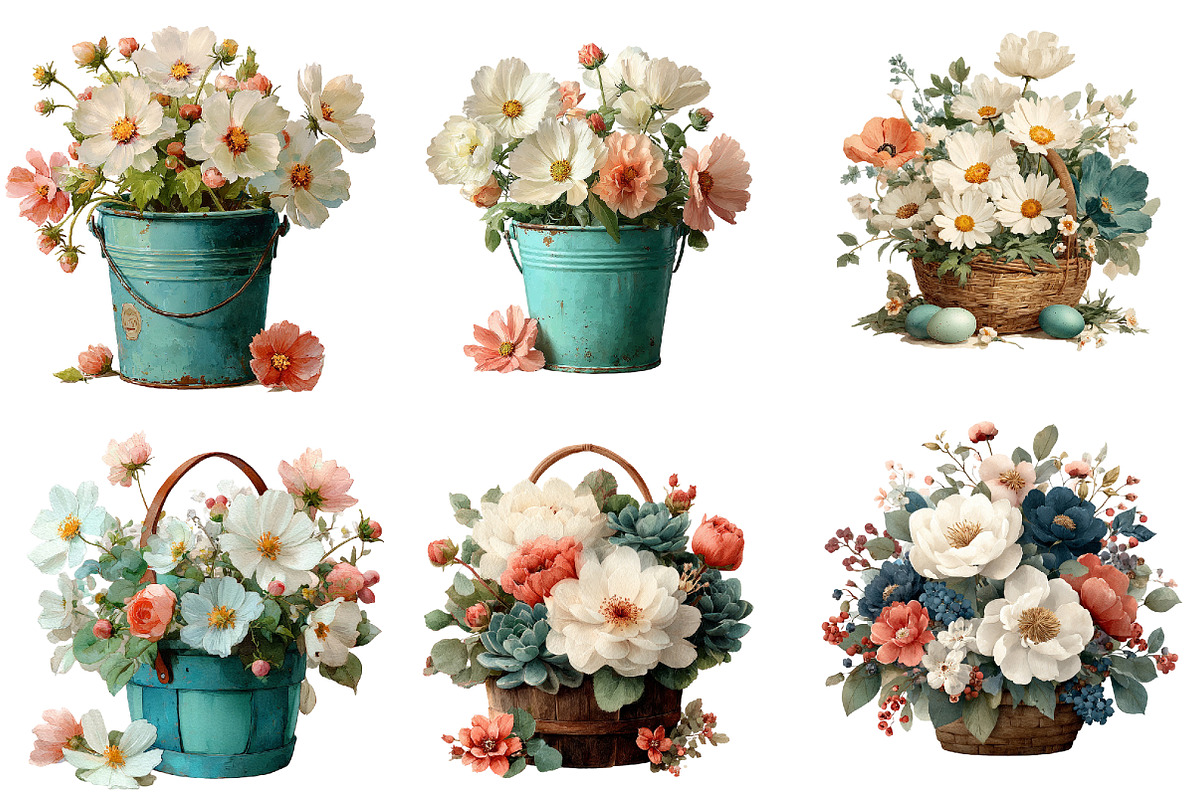 vintage wicker basket clipart, an Illustration by Designworld (Photo 6 of 6)