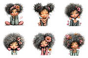 Spring Black Woman Clipart, an Illustration by CreationArt (Thumbnail 4 of 7)