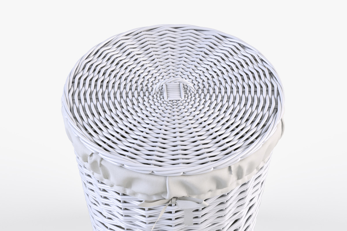 Wicker Laundry Basket 03 White, an Object 3D Model by Markelos (Photo 3 of 12)