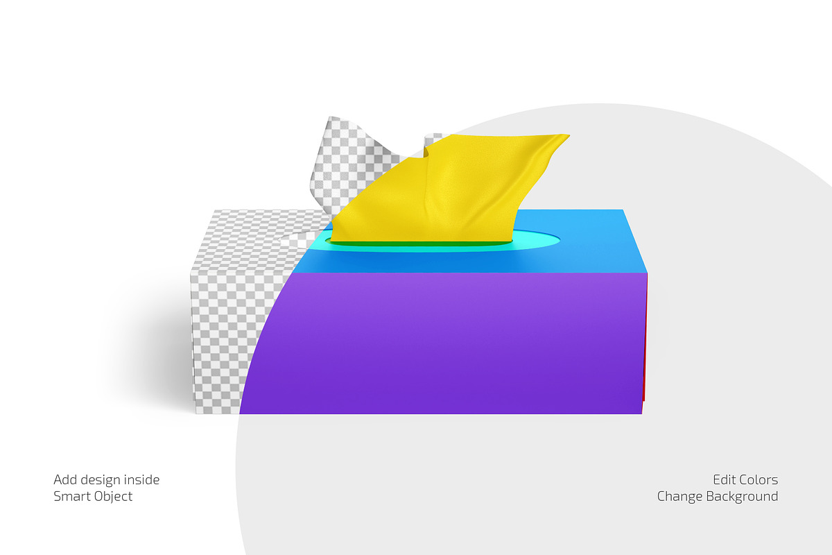 Box with Paper Wipes Mockup Set, a Packaging Mockup by Country4k (Photo 2 of 4)