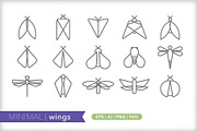 Minimal wings icons, an Outline Icon by Picture Window (Thumbnail 1 of 5)