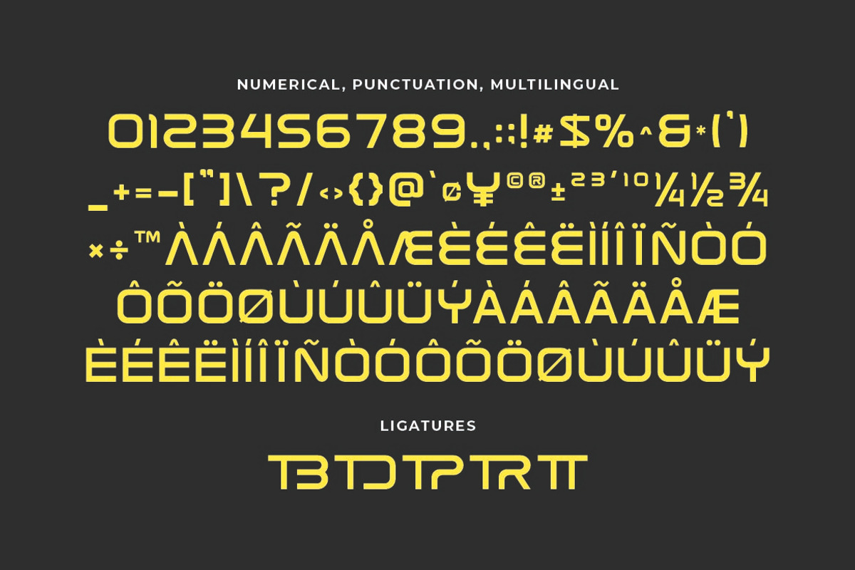 Procaro Modern Tech Font, a Sans Serif Font by Artiveko (Photo 5 of 8)