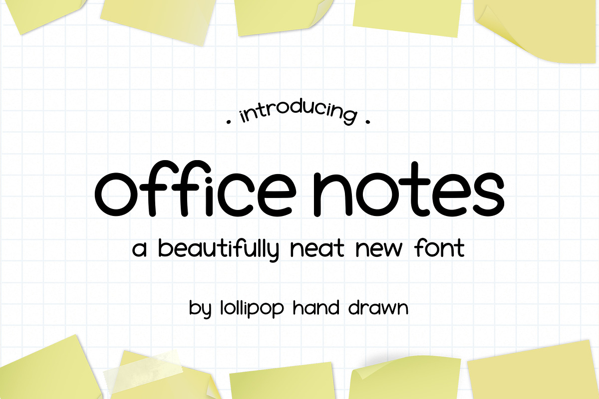 Office Notes Font, a Font by Lollipop Hand Drawn