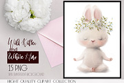 Wild Kitten and White Hare, an Animal Illustration by Eve Farb (Thumbnail 2 of 5)