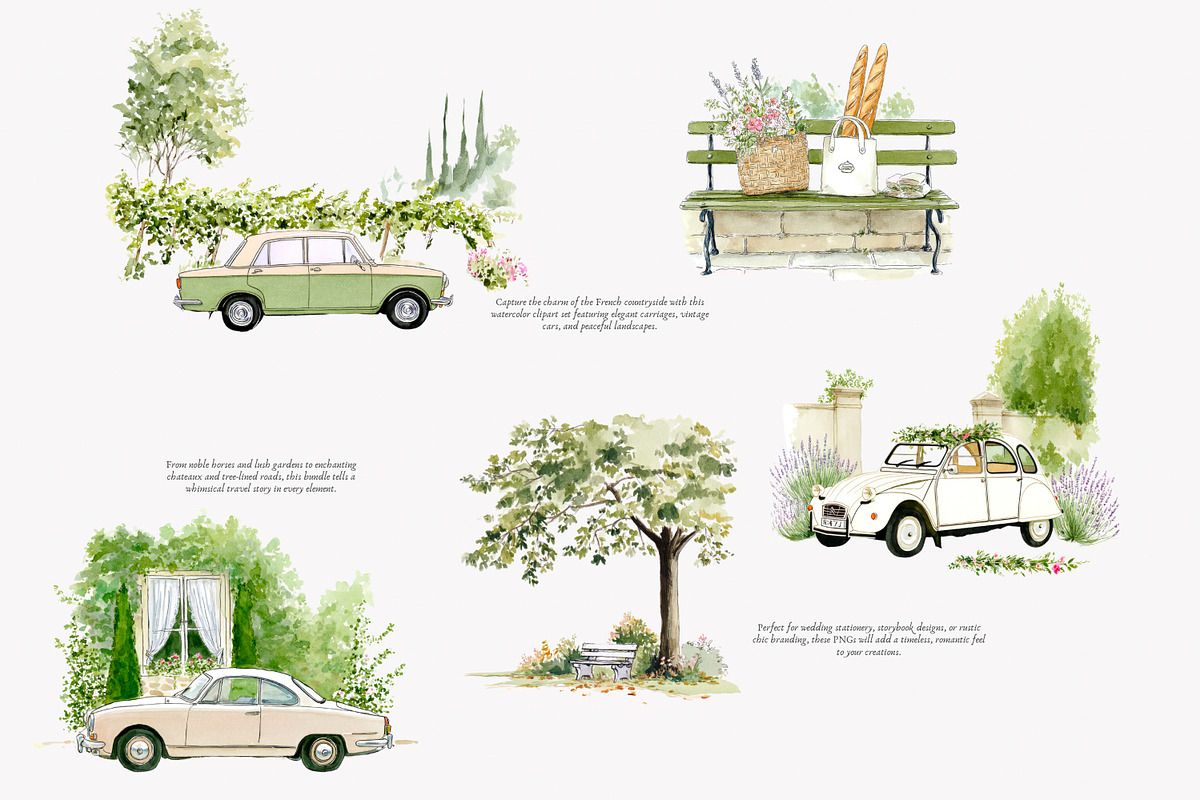 France with this French Countryside, a Decorative Illustration by Patishop Art (Photo 6 of 10)
