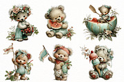 Whimsical Summer Teddy Bear Clipart, an Illustration by Designworld (Thumbnail 2 of 8)