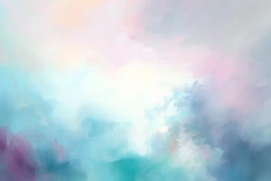 Abstract painting creating a serene atmosphere with ethereal clo, a Decorative Illustration by Studio ANNA