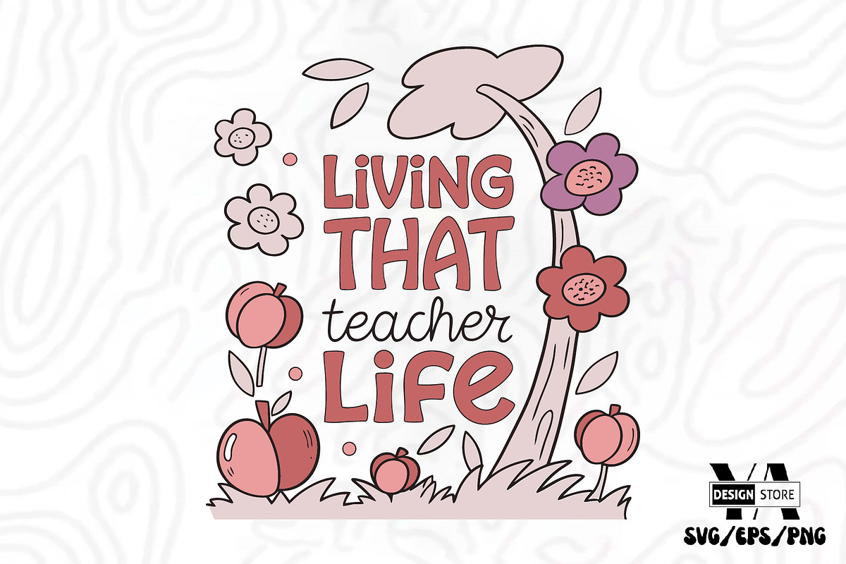 Teacher Boho Floral SVG PNG Bundle, an Illustration by Ya_ Design Store (Photo 7 of 17)