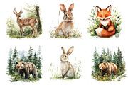 Watercolor Green Forest Clipart, an Illustration by Dream Creation (Thumbnail 2 of 8)