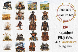 Watercolor Wild Wild West Clipart