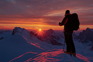 Stunning sunset over the Dolomites, a Photo by Pavel_design