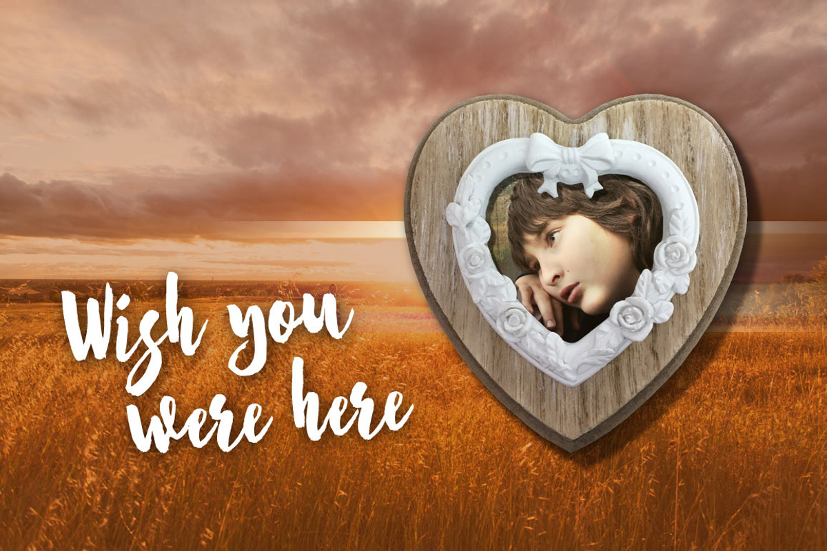 Valentine Love Heart Frame Mockup, a Print Template by Fresh Design Elements (Photo 6 of 7)