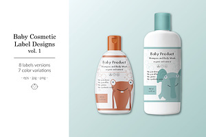 Baby Cosmetic Label Designs vol. 1